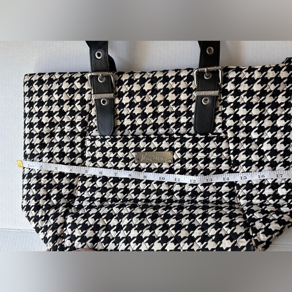 VERA BRADLEY quilted houndstooth tote weekend bag teacher purse travel casual - Picture 13 of 16